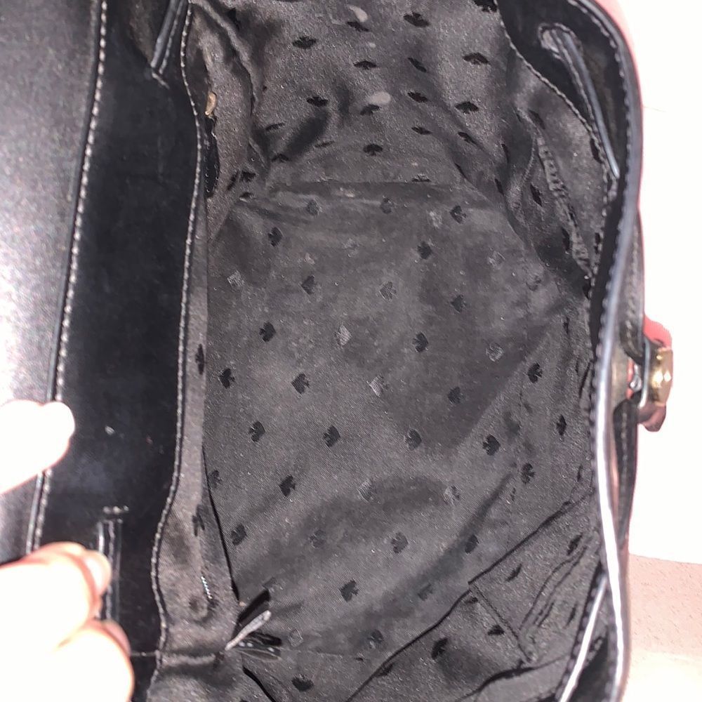 Kate Spade New York Minnie Mouse Drawstring Flap Backpack Black Dot Bow - Picture 9 of 13